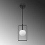 Opviq Geometri - 11110 Lámpara de pared de metal y cristal en blanco y negro